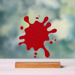 Señal Acrílica Purpurina rojo Tomate personalizado Rótulo de salp