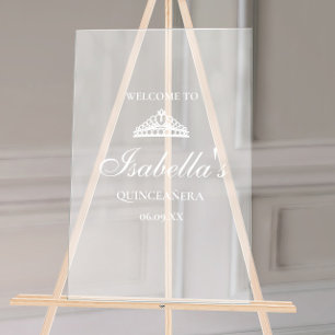 Señal Acrílica Quinceañera Bienvenida Helada