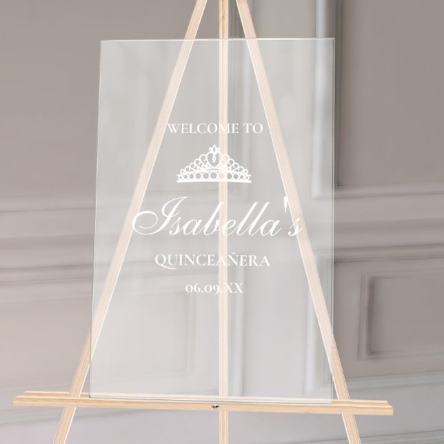 Señal Acrílica Quinceanera Welcome Frosted (Subido por el creador)