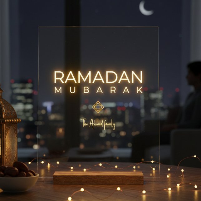 Señal Acrílica Ramadan Mubarak Minimal Acrylic Sign Personalized (Subido por el creador)