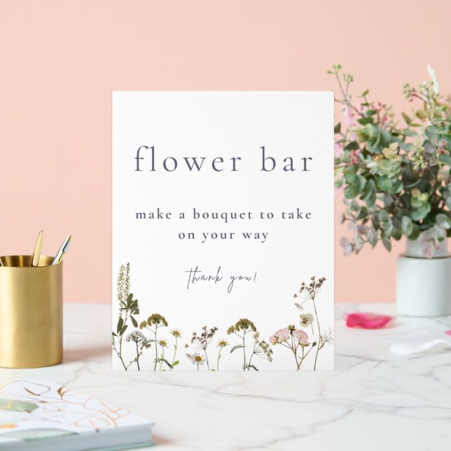 Señal Acrílica Ramo de barra de flores    (Boda)