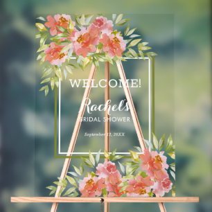 Señal Acrílica Ramo Floral Chic Bienvenida a la Despedida de Solt