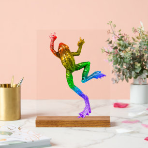Señal Acrílica rana de colores arcoíris de SlipperyJoe renderizad