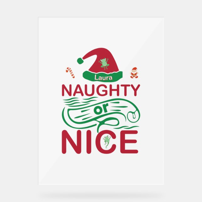 Señal Acrílica Ranas Navidades traviesas o bellas con Santa Desig (Anverso)