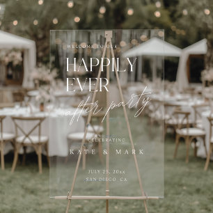 Señal Acrílica Recepción de Fiesta de Boda Minimalista Bienvenida