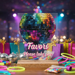 Señal Acrílica Recuerdos de Boda Bola de Discoteca Fiesta Retro 7