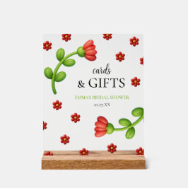 Señal Acrílica Red Flower Cards & Gifts – Bridal Shower