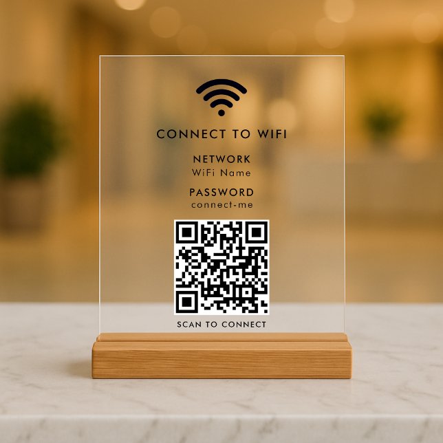 Señal Acrílica Red Wi-Fi | QR Code Internet Scan to Connect (Subido por el creador)