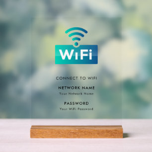 Señal Acrílica Red WiFi de marca personalizado Connect White mode
