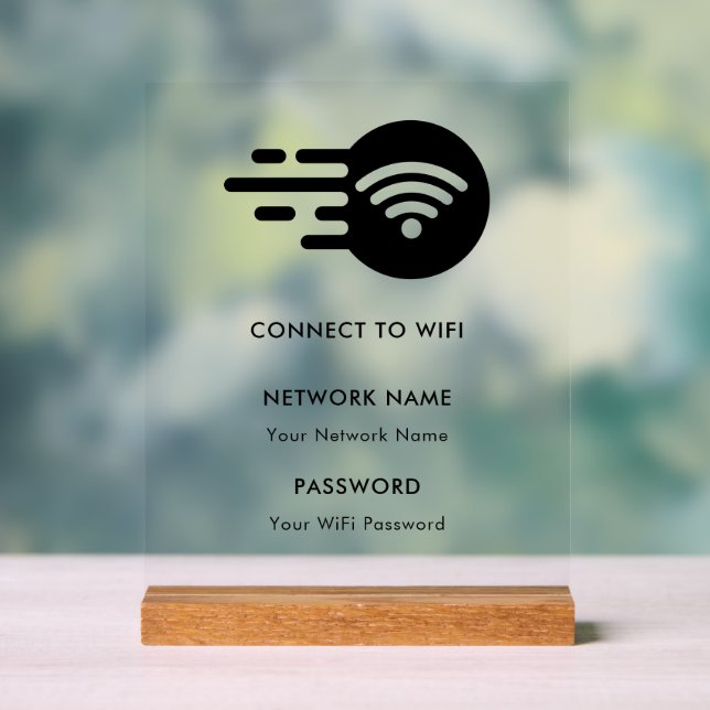 Señal Acrílica Red WiFi de marca personalizado Connect White mode (Neutral )