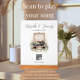 Señal Acrílica Regalo de aniversario de canción de boda con códig