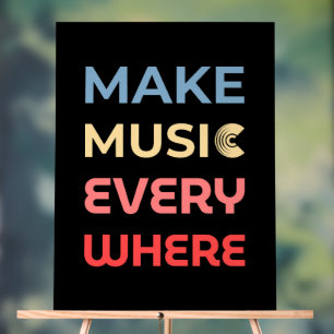 Señal Acrílica Regalo de retro Music Lover - Haz música por todas