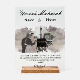 Señal Acrílica Regalo de Umrah Mubarak