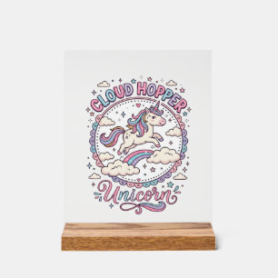 Señal Acrílica Regalo Divertido y Lindo de Unicornio Saltador de