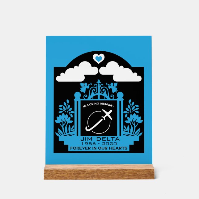 Señal Acrílica Regalo funeral de In Memory Pilot (Anverso)