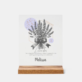 Señal Acrílica Regalo Gemini Personalizado de Flor de Nacimiento