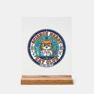Señal Acrílica Regalo para mamá de gato friki de la ciencia - Fri