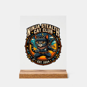Señal Acrílica Regalo para Mamá Gata Ninja Furtiva - Ninja Furt