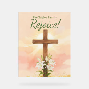 Señal Acrílica Regalo personalizado de Pascua cristiana: Alégrate