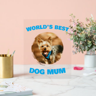 Señal Acrílica Regalo personalizado mínimo mejor perro gato mamá