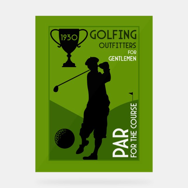 Señal Acrílica Regalo único de golf de época (Anverso)