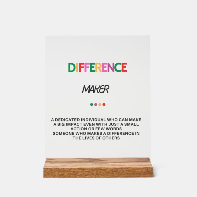 Señal Acrílica Regalos De Diferencias Para Mujeres, Gracias Regal (Anverso)