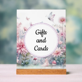 Señal Acrílica Regalos de huertos de hadas y tarjetas