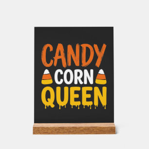 Señal Acrílica Reina de Caramelo de Calabaza Gráfico de Halloween