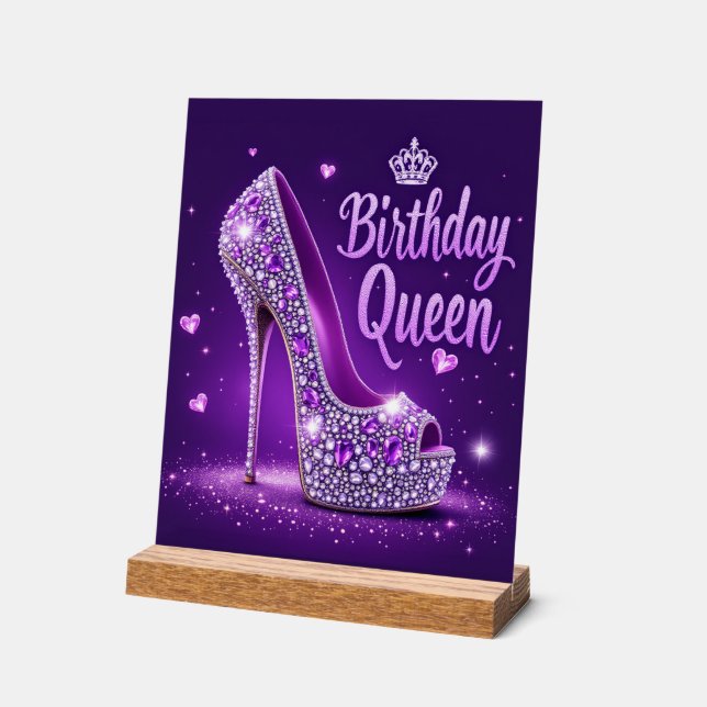 Señal Acrílica Reina de Cumpleaños (Ángulo)