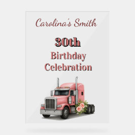 Señal Acrílica Reina de la carretera Cumpleaños camionera