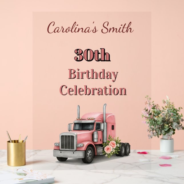 Señal Acrílica Reina de la carretera Cumpleaños camionera (Boda)