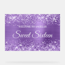 Señal Acrílica Relieve metalizado morado claro Purpurinoso dulce 