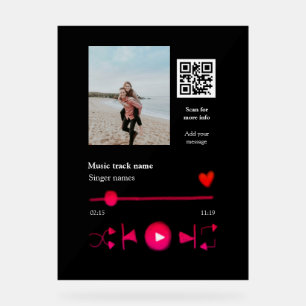 Señal Acrílica Reproductor de música pareja personalizada código