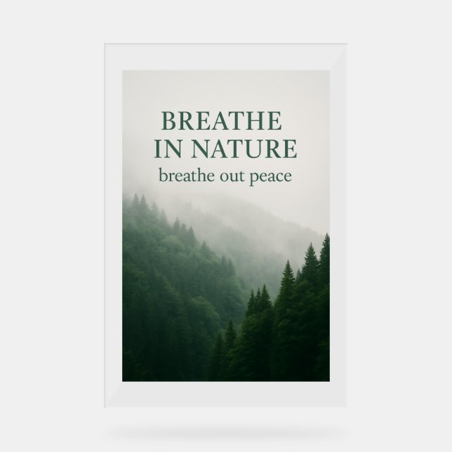 Señal Acrílica Respirar en la Naturaleza Poster Forestal Motivaci (Anverso)