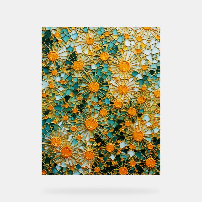 Señal Acrílica Resumen de girasoles 102 (Anverso)