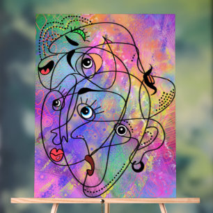 Señal Acrílica Resumen de los rostros de los pies en el Rótulo de