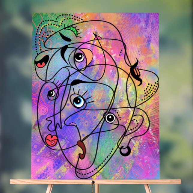 Señal Acrílica Resumen de los rostros de los pies en el Rótulo de (Neutral )