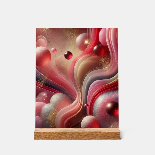 Señal Acrílica Resumen de Rótulo acrílico de arte con base de mad (Anverso)