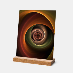 Señal Acrílica Resumen espiral 3D Colores cálidos Arte fractal mo