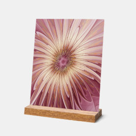 Señal Acrílica Resumen Flor Arte Fractal y tonos de Borgoña