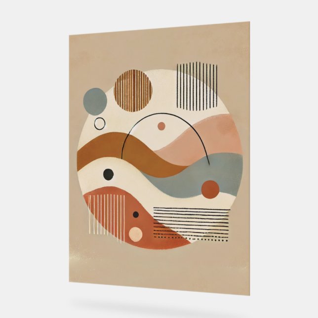 Señal Acrílica Resumen geométrico Imprimir arte boho (Ángulo)