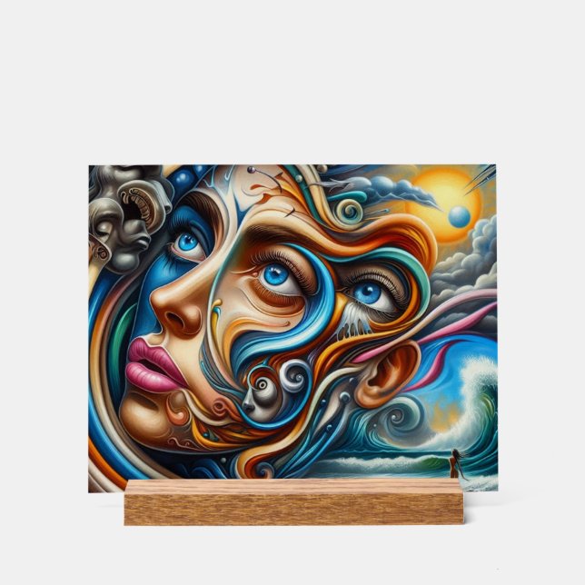 Señal Acrílica Resumen Paisaje de ensueño Serenidad oceánica y Ma (Anverso)