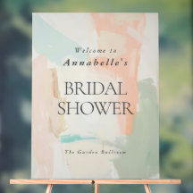 Resumen Pintado Pastel Elegante Ducha Bridal