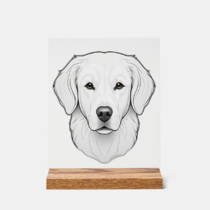 Señal Acrílica Retriever dorado minimalista
