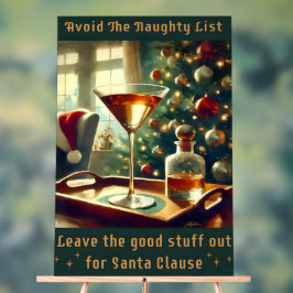 Señal Acrílica Retro 50 Evita Los Navidades traviesos Martini
