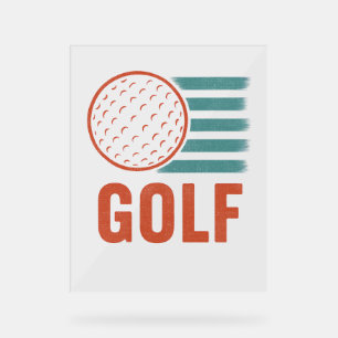 Señal Acrílica Retro Grunge Golf