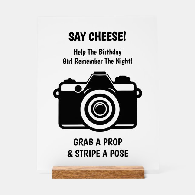 Señal Acrílica Retro Roller Skating Selfie Birthday Acrylic Sign (Anverso)