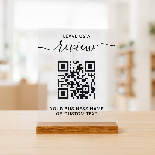 Señal Acrílica Revisión Comercial con Código QR (Subido por el creador)