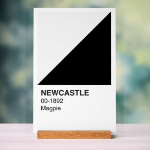 Señal Acrílica Revista de Newcastle: fondo blanco