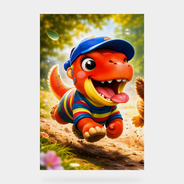 Señal Acrílica Rex, the dinosaur playtime fun vibrant vertical nu (Anverso)